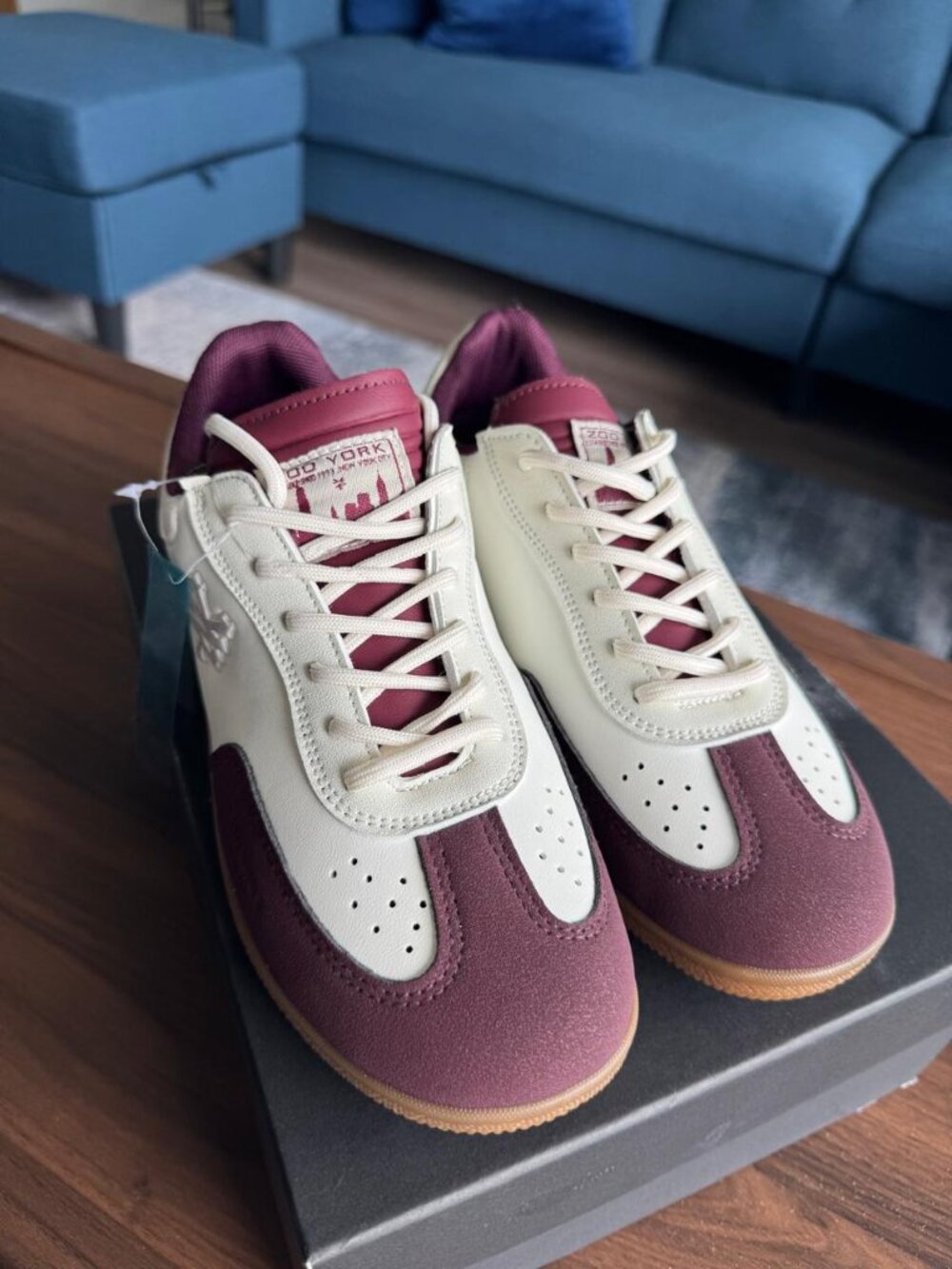 Zoo York Cream & Burgundy Sneakers, Gum Sole Street Style.